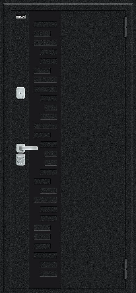 Входная дверь Thermo Техно Декор-2 Букле черное/Cappuccino Veralinga BR5309 внешняя сторона