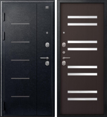 Дверь V-07 Черный муар - Темная лиственница